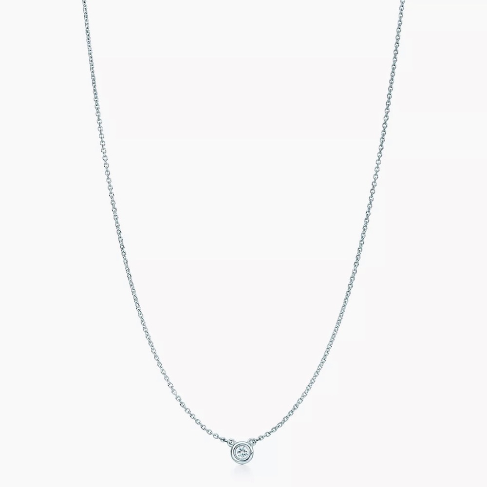 TIFFANY & CO ELSA PERETTI DIAMONDS BY THE YARD SINGLE DIAMOND PENDANT IN SILVER